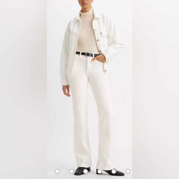 LEVI’S 512 bootcut perfectly slimming high rise wide leg white NEW size 16M - Picture 2 of 16